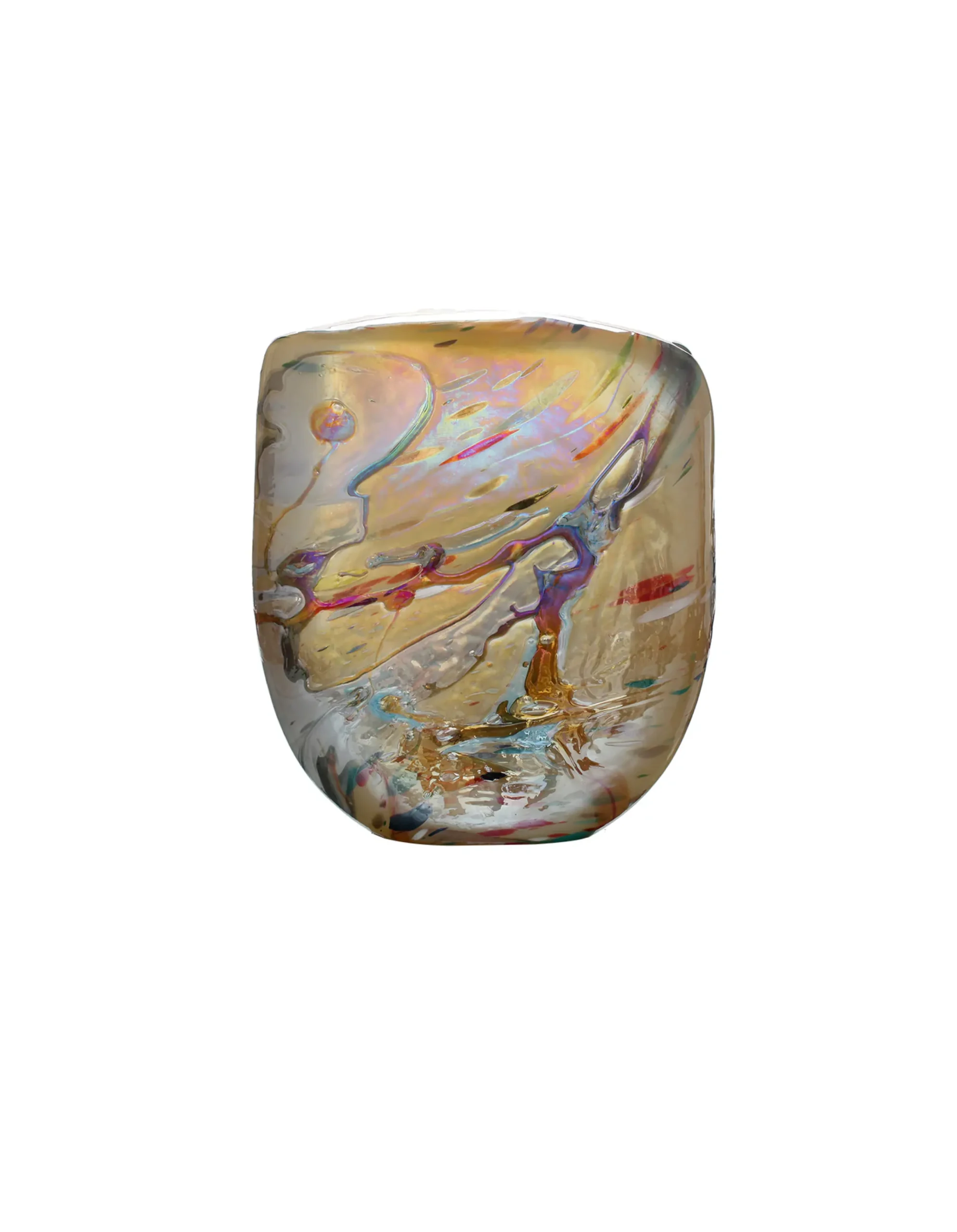 Viz Glass Aurora Nebula Glow - Handblown Art Glass Vase (Item #6812)