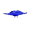 Viz Glass Azure Crest - Handblown Art Glass Four-Footed Platter (Item #7577)