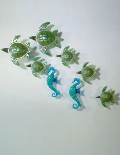Viz Glass 7823BIR Tropical Sea Turtle Wall Art