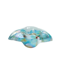 Viz Glass Blue Nova Bowl - Handblown Art Glass Bowl (Item #8032)