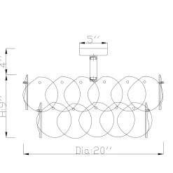 Viz Glass CH-B10-5PN-DK Prelude Semi-Flush Sconce