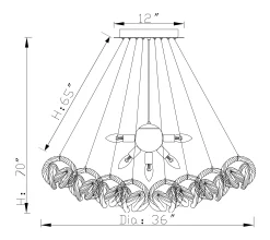 Viz Glass CH-2416-13C Large Infinity Chandelier