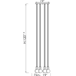 Viz Glass CH-C4L4-8B Cosmopolitan Black Chandelier Clear Raindrop
