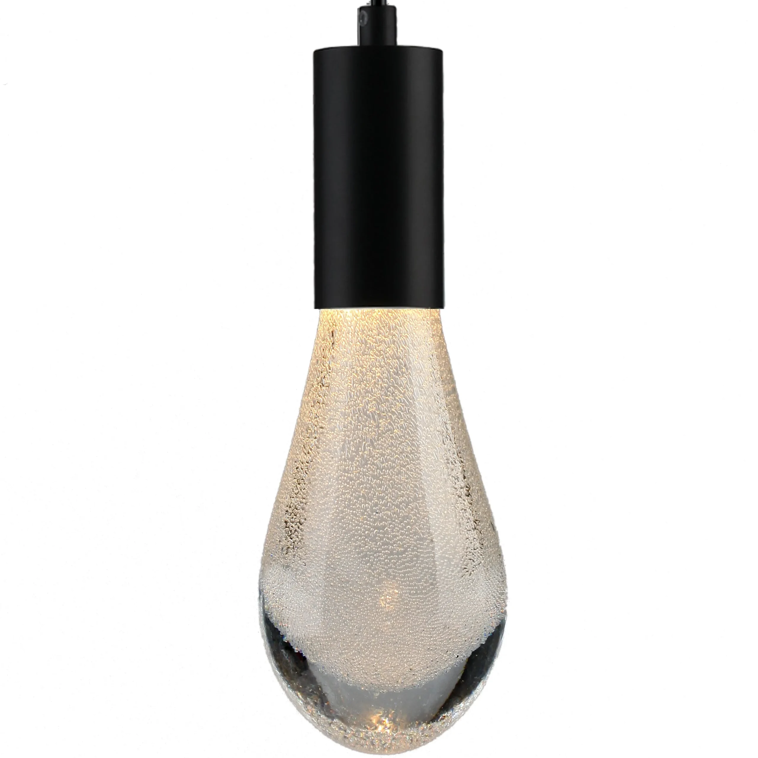 Viz Glass CH-C4L2-2B Cosmopolitan Black Chandelier Clear Raindrop