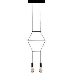 Viz Glass CH-C4L2-2B Cosmopolitan Black Chandelier Clear Raindrop