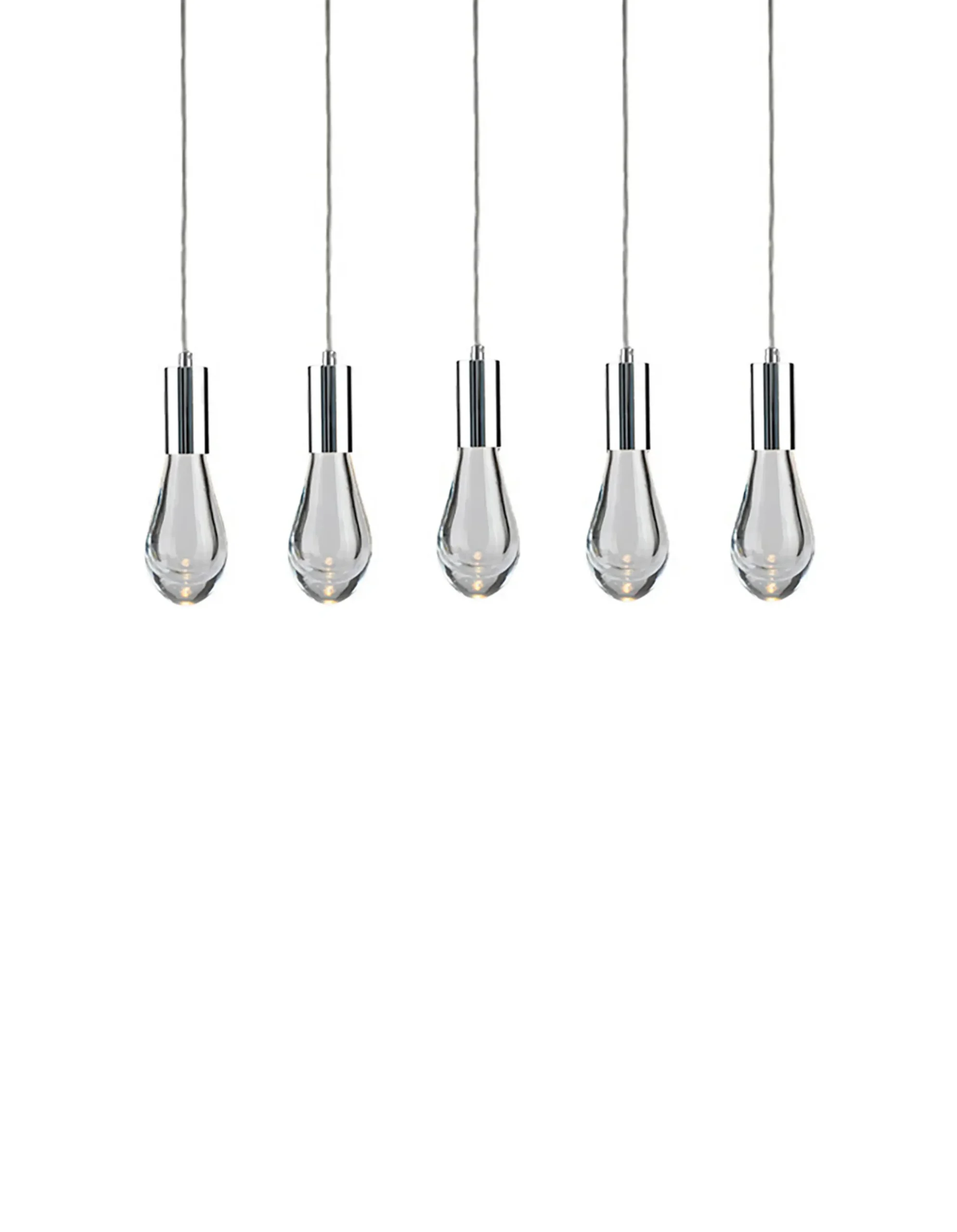 Viz Glass CH-C2L3-5L Cosmopolitan Chandelier Clear Raindrop