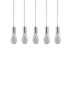 Viz Glass CH-C2L4-5L Cosmopolitan Chandelier Clear Crackled Raindrop