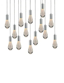 Viz Glass CH-C2L2-14L Cosmopolitan Chandelier Clear Bubble Raindrop