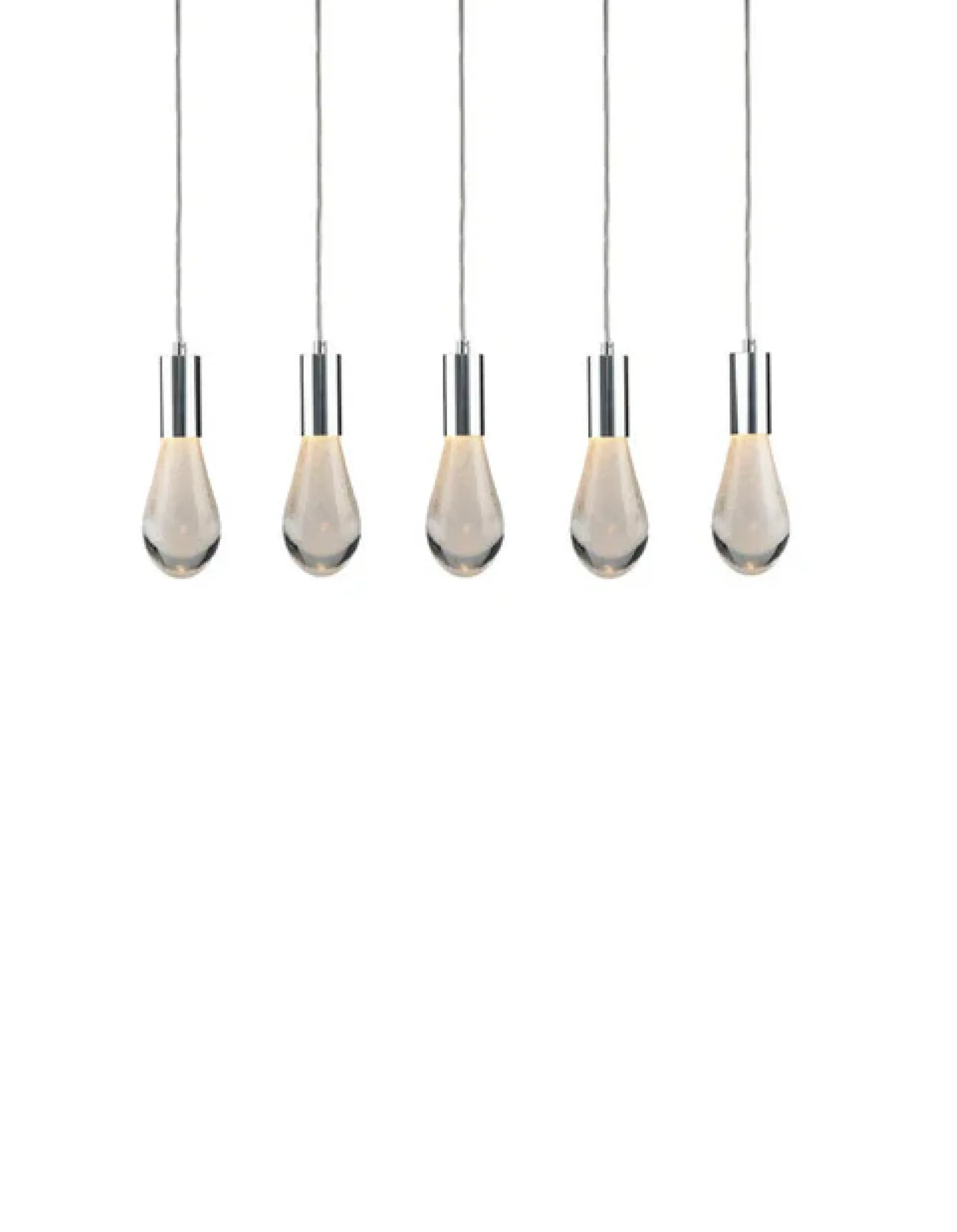 Viz Glass CH-C2L2-5L Cosmopolitan Chandelier Clear Bubble Raindrop