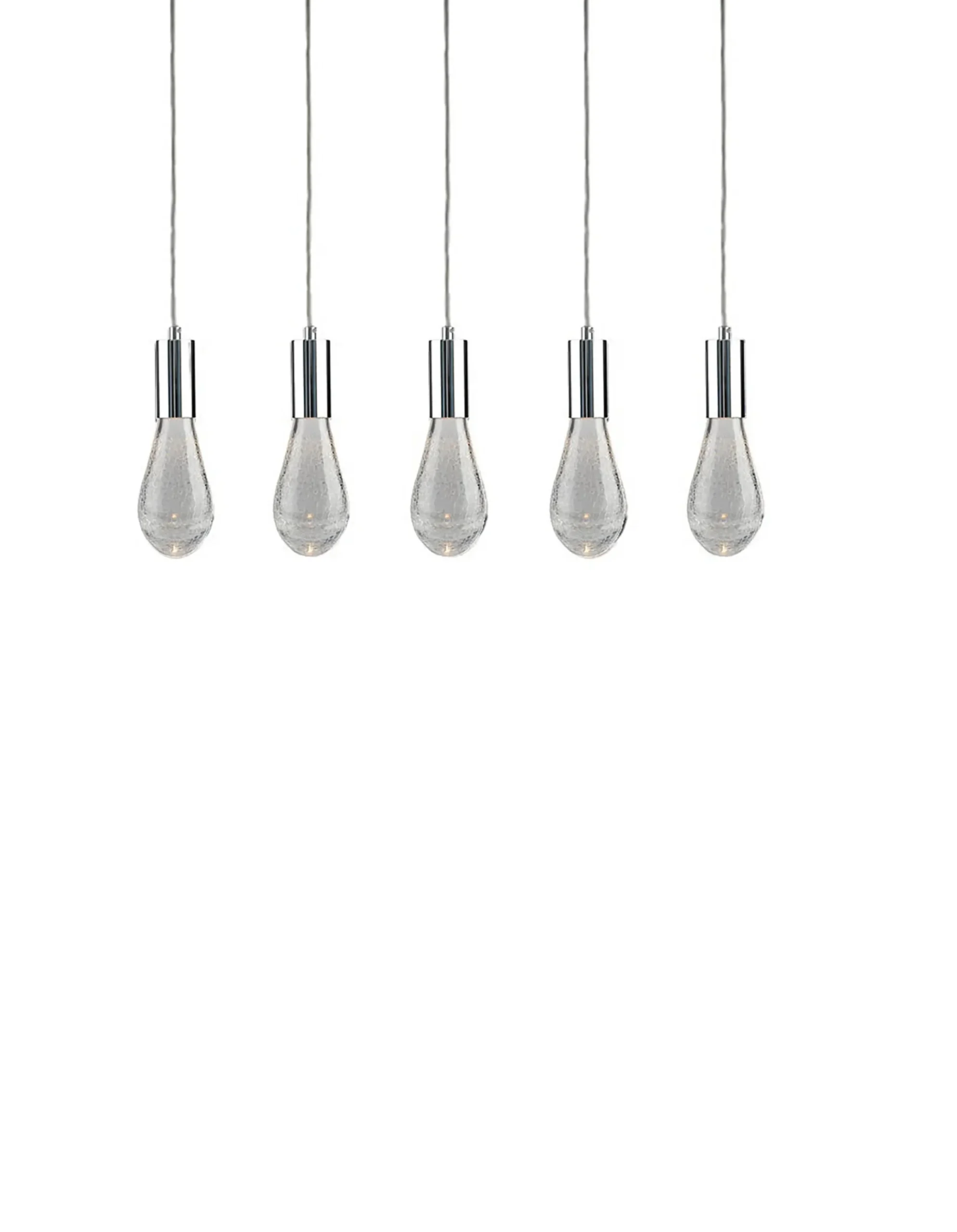 Viz Glass CH-C2L4-5L Cosmopolitan Chandelier Clear Crackled Raindrop