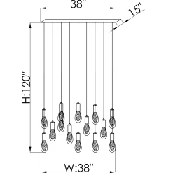 Viz Glass CH-C2L2-5L Cosmopolitan Chandelier Clear Bubble Raindrop