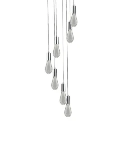 Viz Glass CH-C2L4-7R Cosmopolitan Chandelier Clear Crackled Raindrop