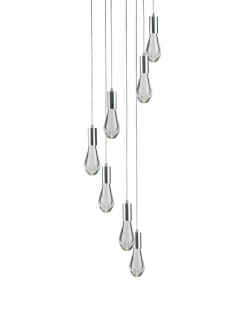 Viz Glass CH-C2L3-7R Cosmopolitan Chandelier Clear Raindrop