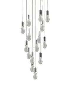 Viz Glass CH-C2L4-15R Cosmopolitan Chandelier Clear Crackled Raindrop