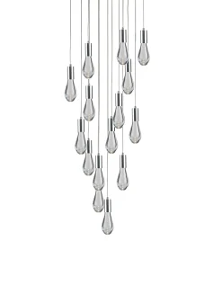 Viz Glass CH-C2L3-15R Cosmopolitan Chandelier Clear Raindrop