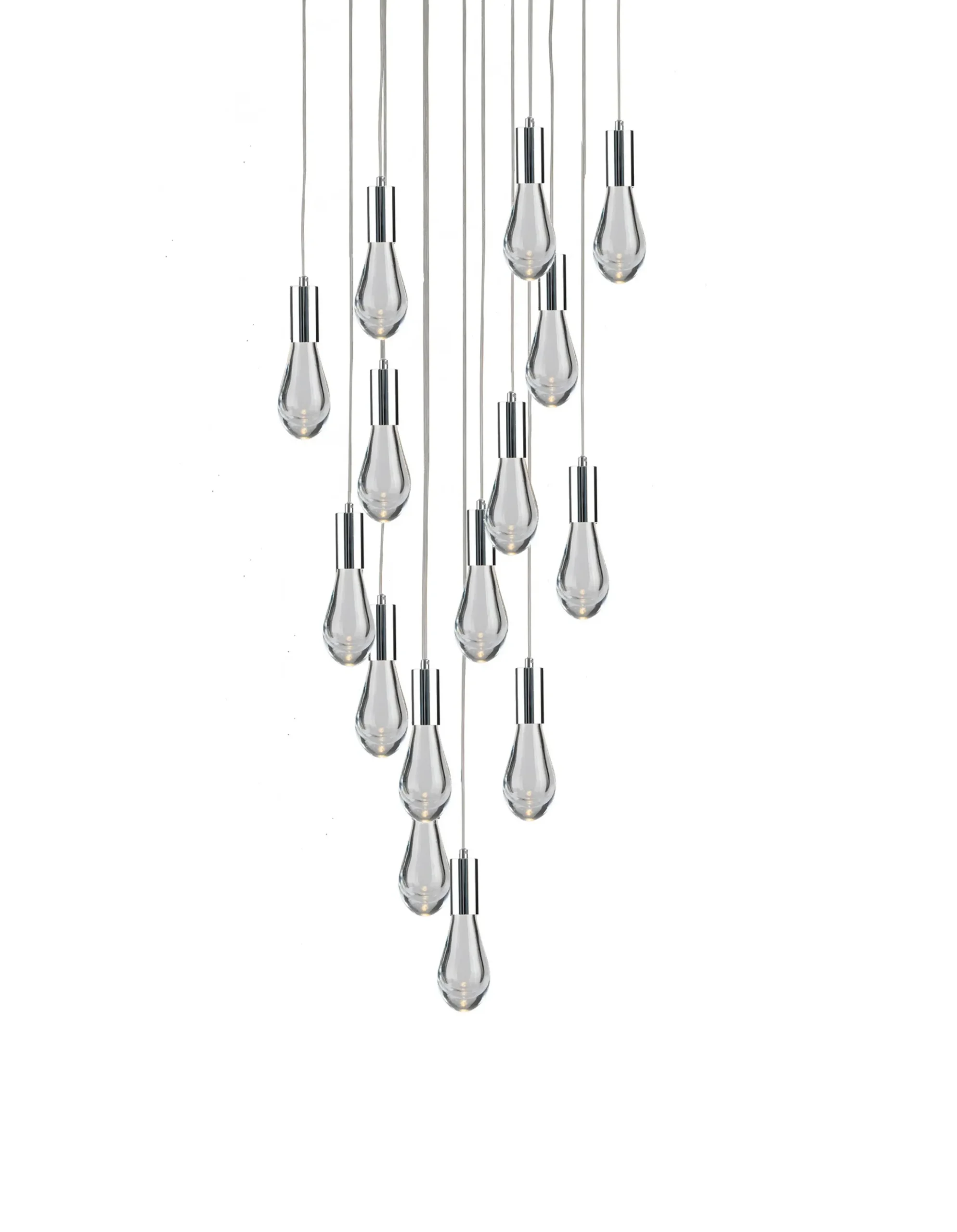 Viz Glass CH-C2L3-15R Cosmopolitan Chandelier Clear Raindrop