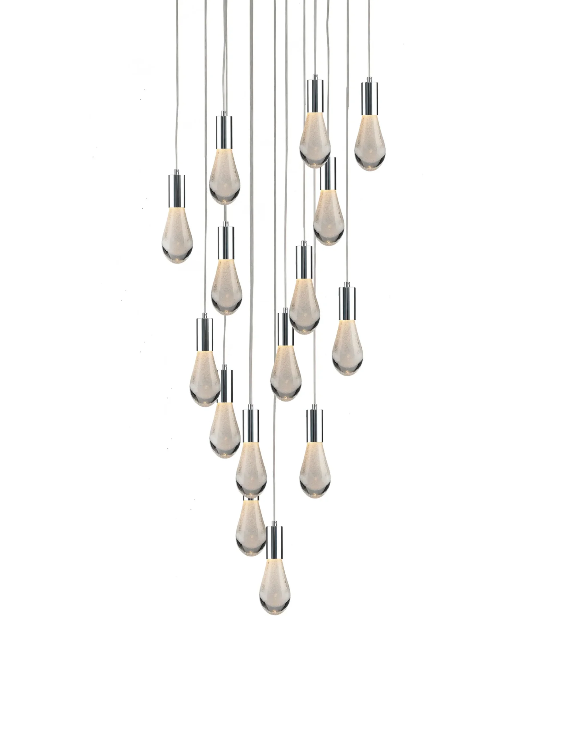 Viz Glass CH-C2L2-15R Cosmopolitan Chandelier Clear Bubble Raindrop