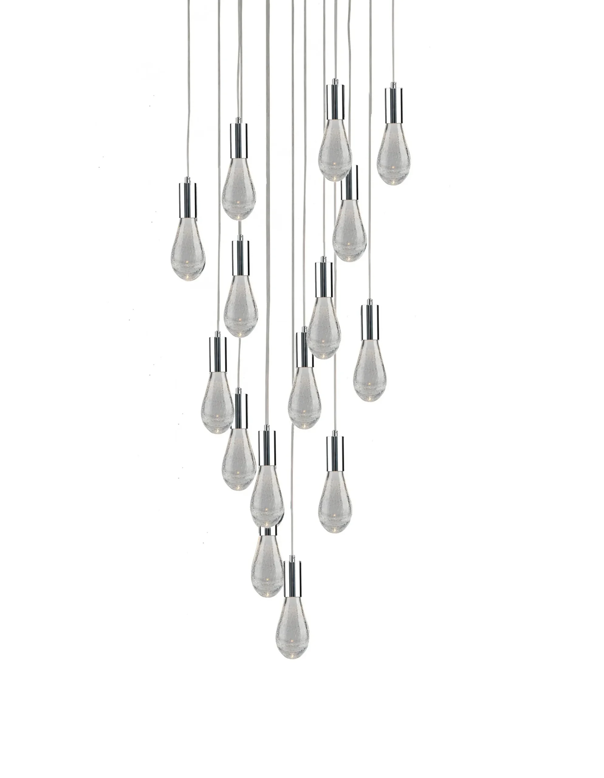 Viz Glass CH-C2L4-15R Cosmopolitan Chandelier Clear Crackled Raindrop