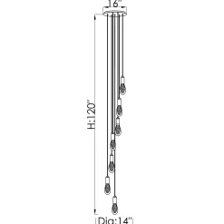 Viz Glass CH-C2L3-7R Cosmopolitan Chandelier Clear Raindrop