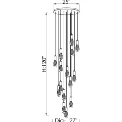 Viz Glass CH-C2L4-15R Cosmopolitan Chandelier Clear Crackled Raindrop