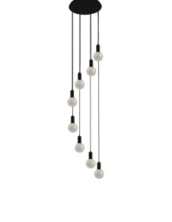 Viz Glass CH-C4R4-8B Cosmopolitan Black Chandelier Crackled Round