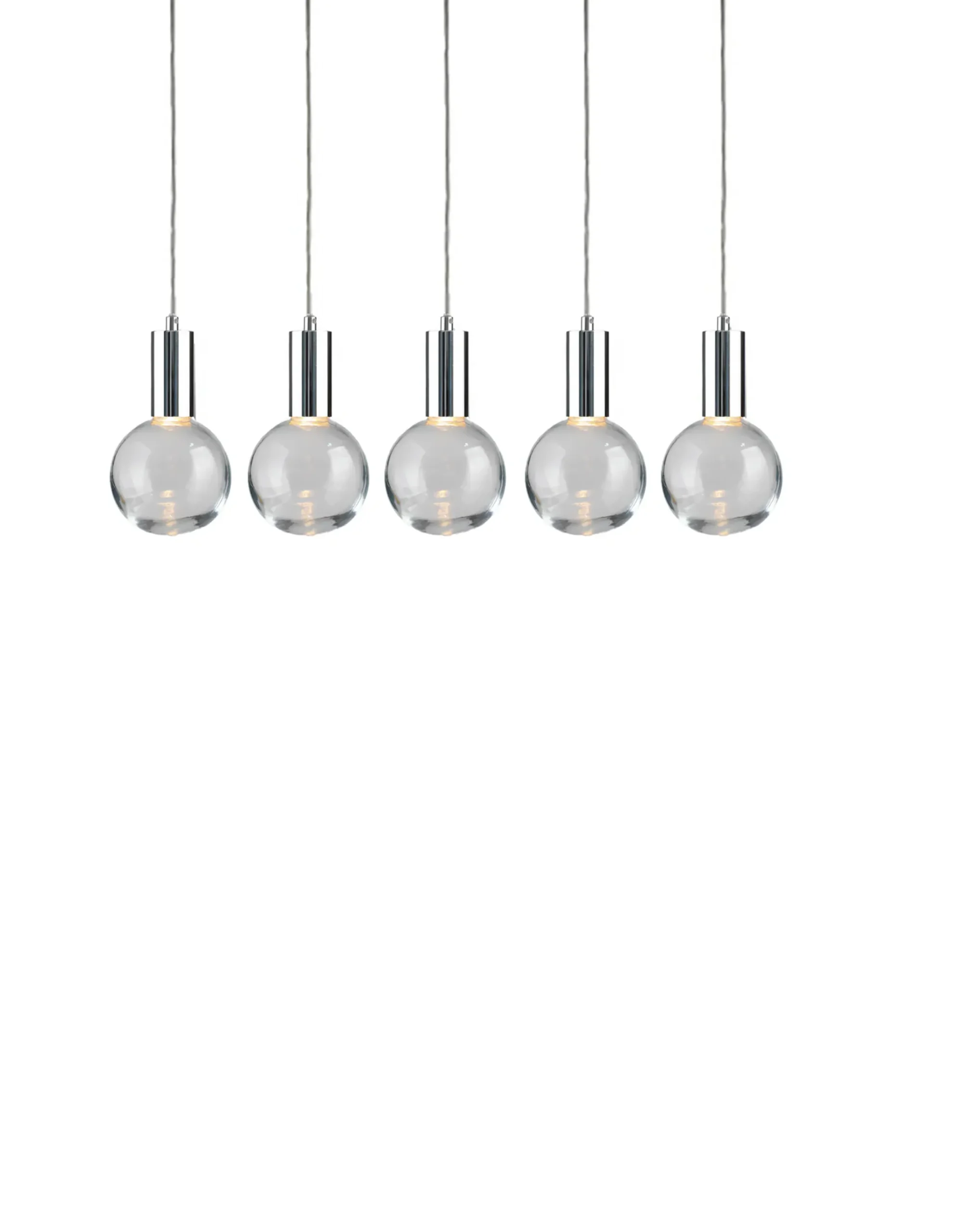 Viz Glass CH-C2R3-5L Cosmopolitan Chandelier Clear Round