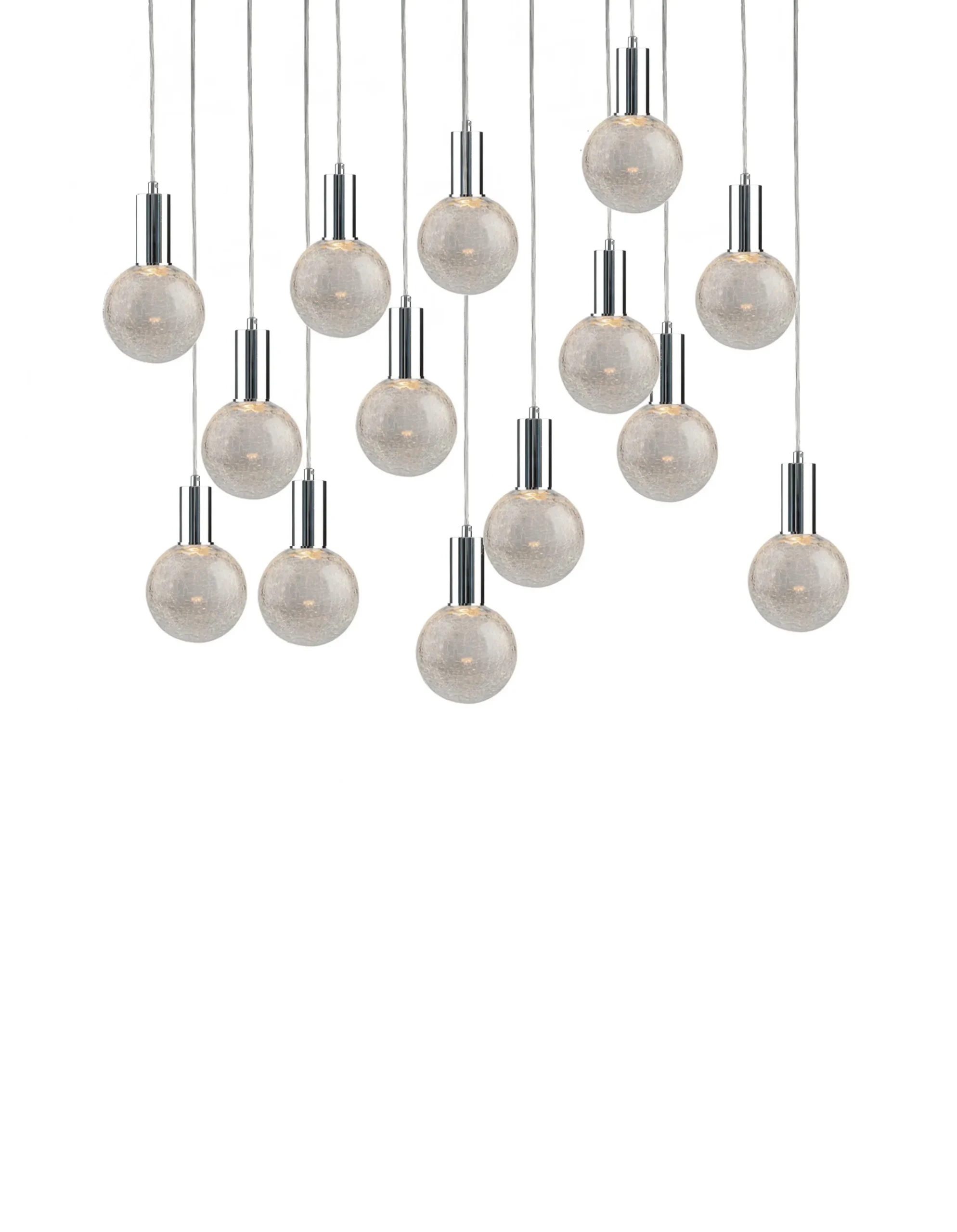 Viz Glass CH-C2R4-14L Cosmopolitan Chandelier Clear Crackled Round