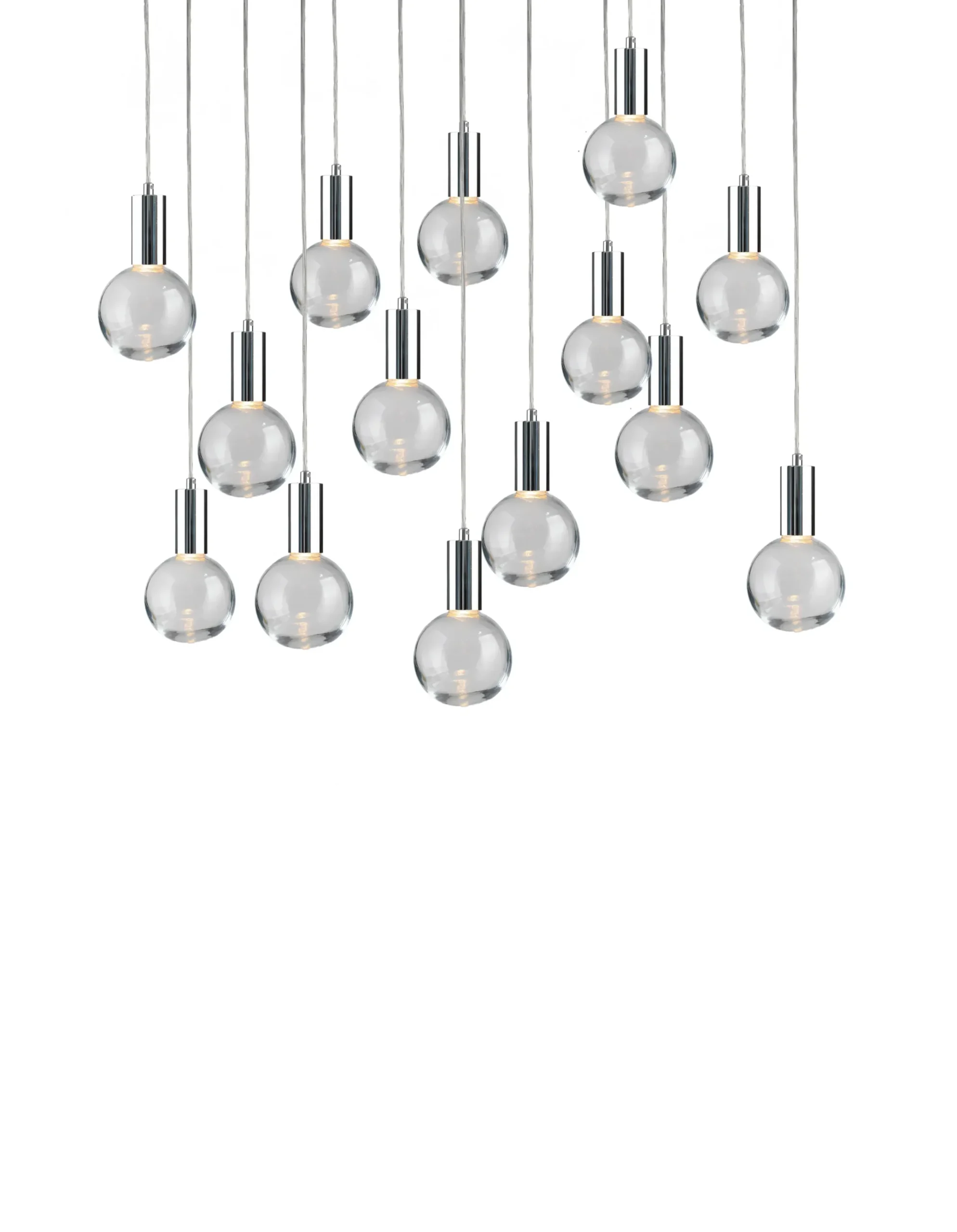 Viz Glass CH-C2R3-14L Cosmopolitan Chandelier Clear Round