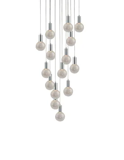 Viz Glass CH-C2R4-15R Cosmopolitan Chandelier Clear Crackled Round