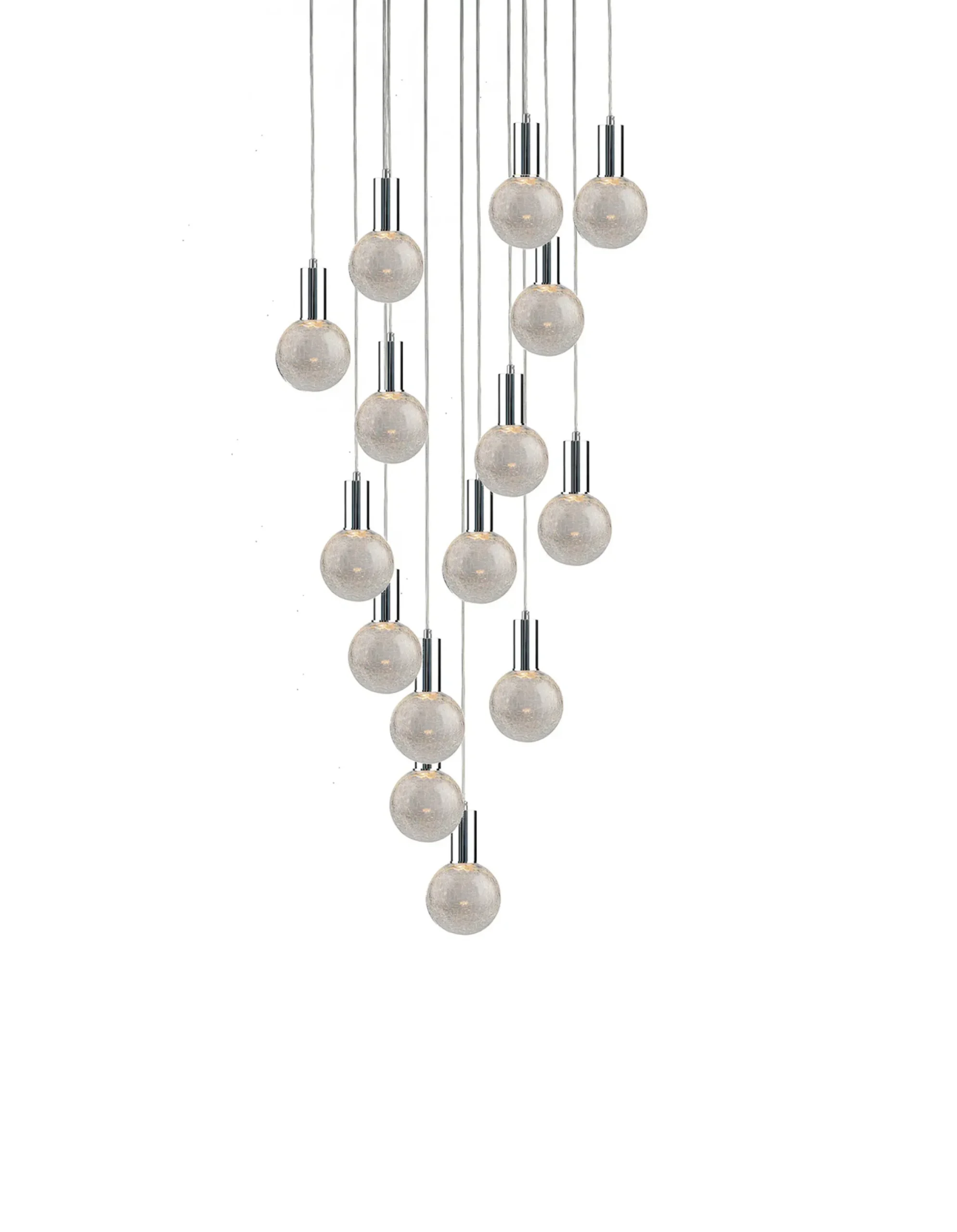 Viz Glass CH-C2R4-15R Cosmopolitan Chandelier Clear Crackled Round