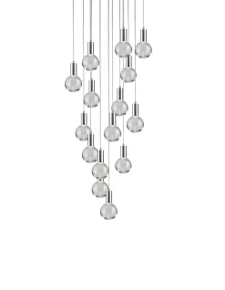 Viz Glass CH-C2R3-15R Cosmopolitan Chandelier Clear Round