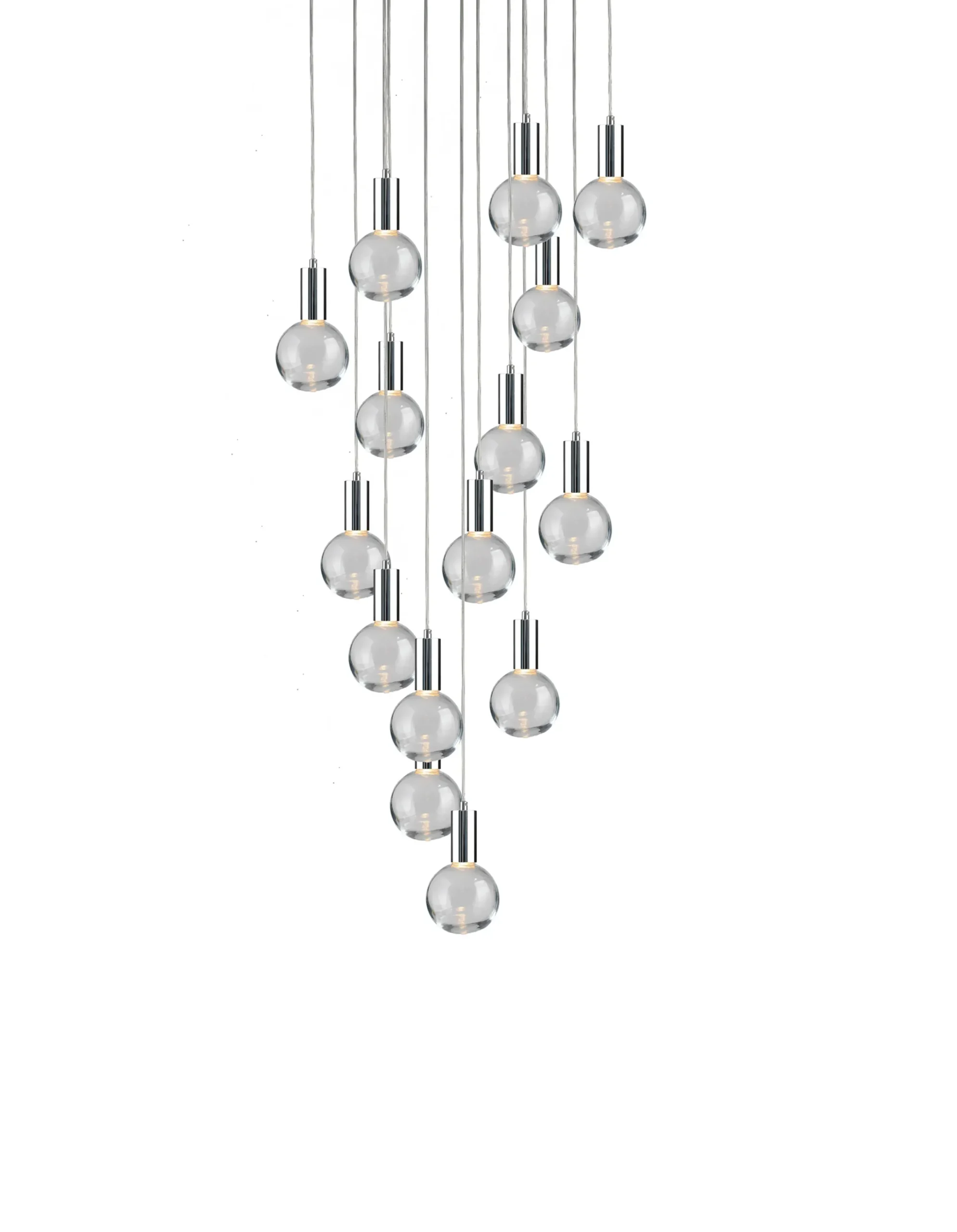 Viz Glass CH-C2R3-15R Cosmopolitan Chandelier Clear Round