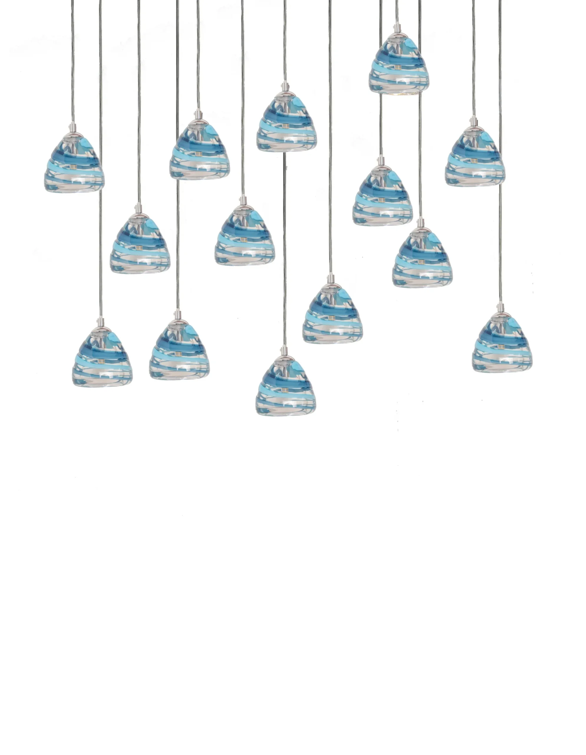 Viz Glass CH-C3T4-14L Cosmopolitan Chandelier Ocean Swirl Triangle