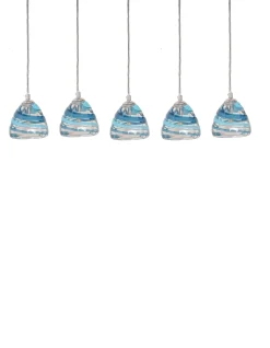 Viz Glass CH-C3T4-5L Cosmopolitan Chandelier Ocean Swirl Triangle