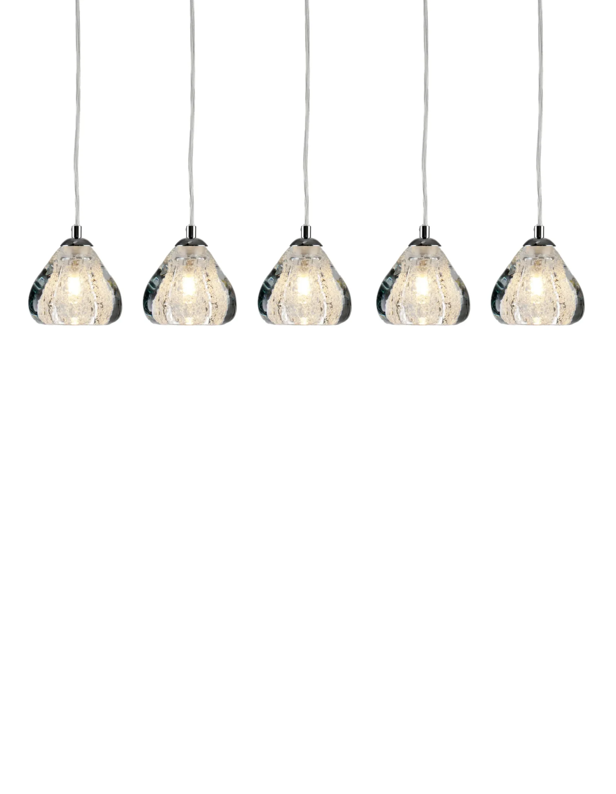 Viz Glass CH-C3T2-5L Cosmopolitan Chandelier Clear Bubble Triangle