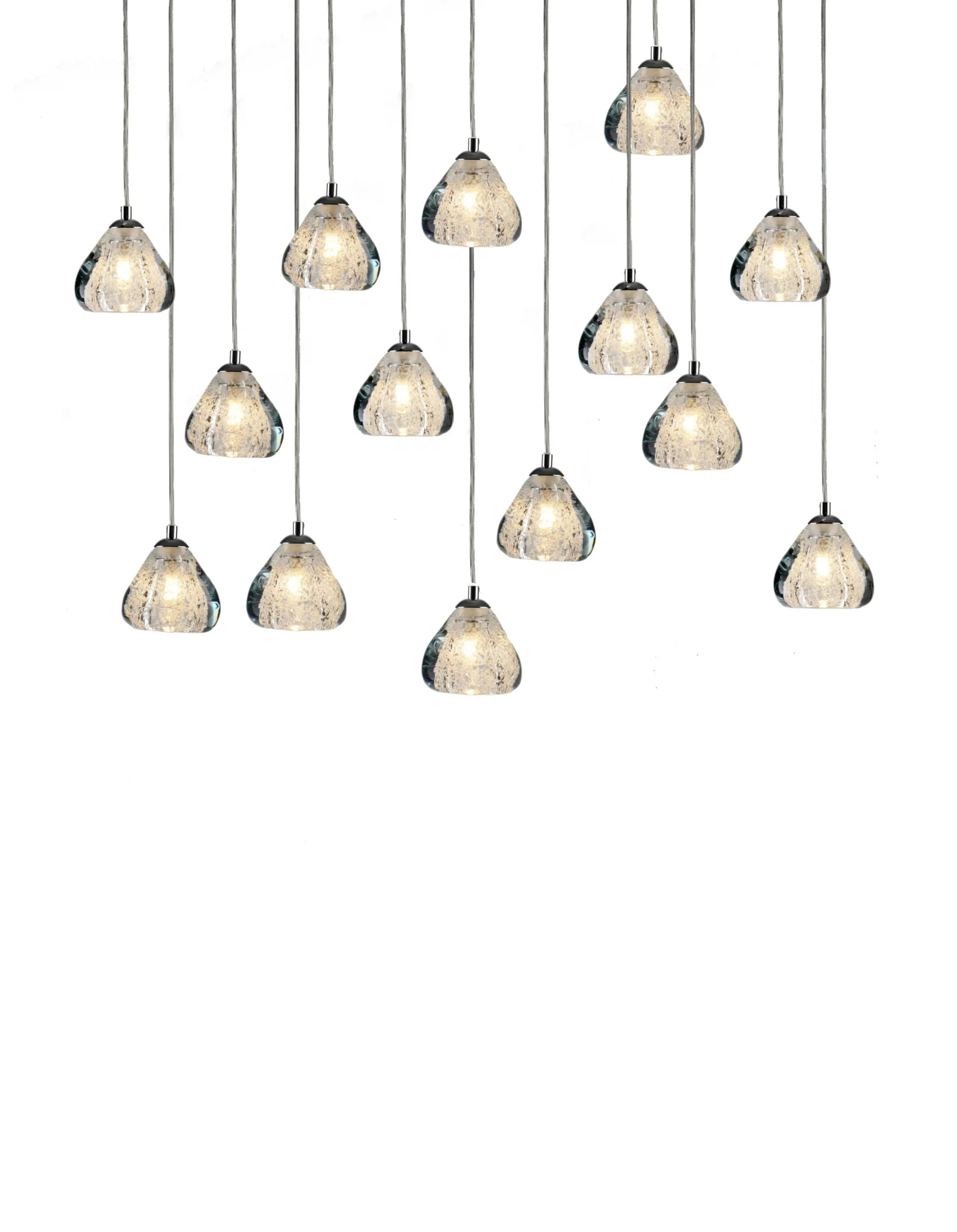 Viz Glass CH-C3T2-14L Cosmopolitan Chandelier Clear Bubble Triangle