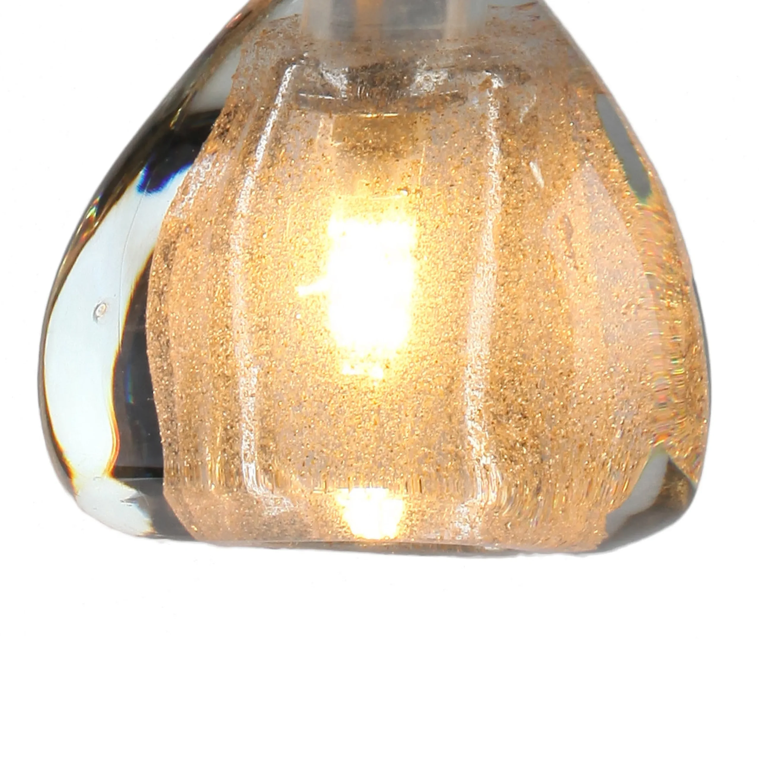 Viz Glass CH-C3T3-5L Cosmopolitan Chandelier Seeded Gold Triangle