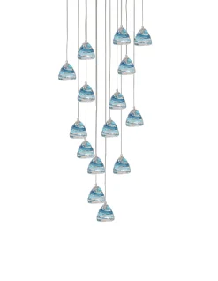 Viz Glass CH-C3T4-15R Cosmopolitan Chandelier Ocean Swirl Triangle