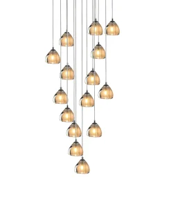 Viz Glass CH-C3T3-15R Cosmopolitan Chandelier Seeded Gold Triangle