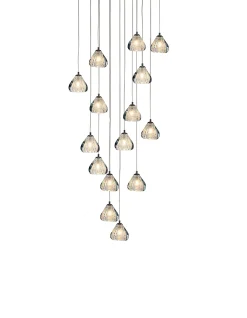 Viz Glass CH-C3T2-15R Cosmopolitan Chandelier Clear Bubble Triangle