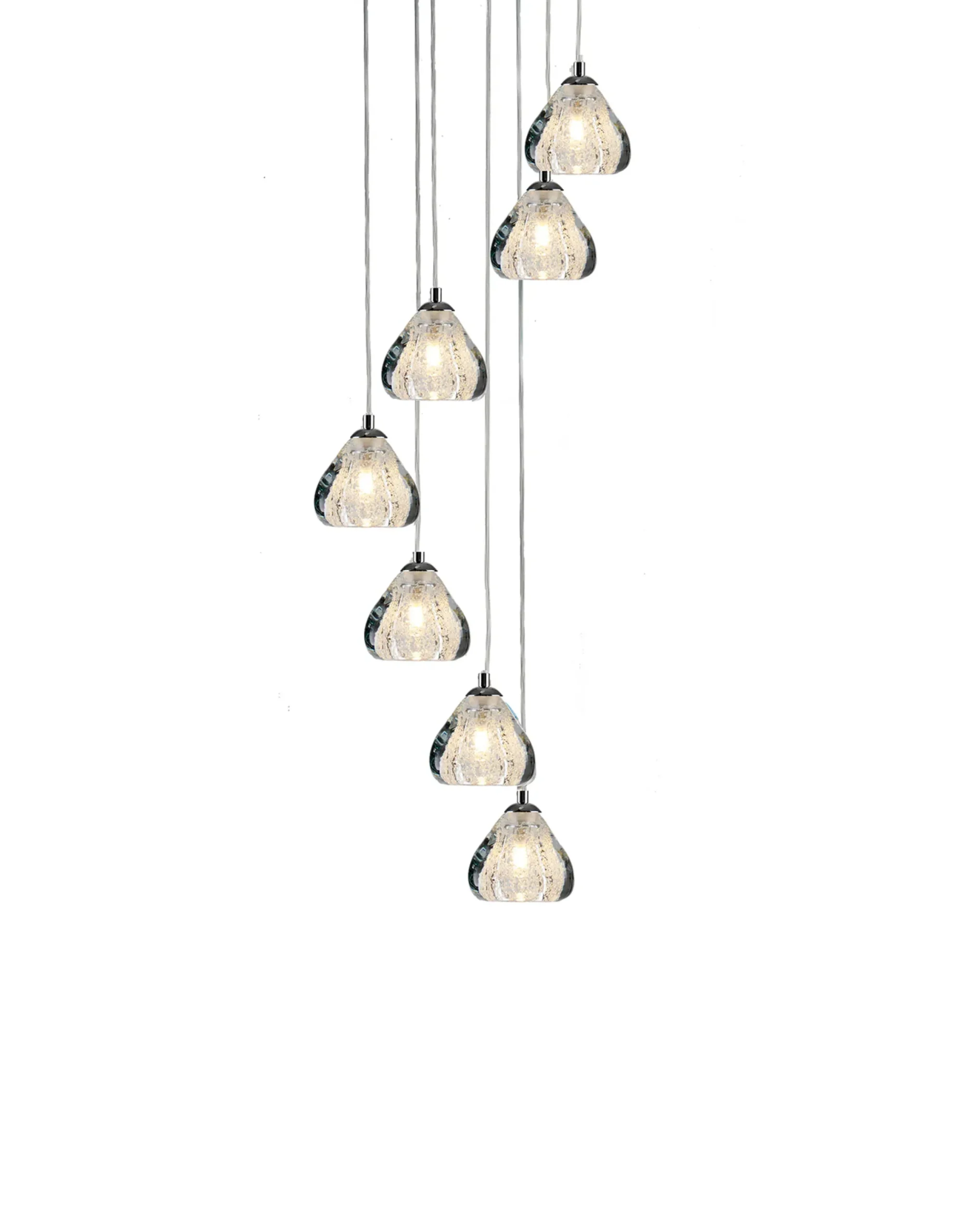 Viz Glass CH-C3T2-7R Cosmopolitan Chandelier Clear Bubble Triangle