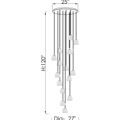 Viz Glass CH-C3T3-15R Cosmopolitan Chandelier Seeded Gold Triangle