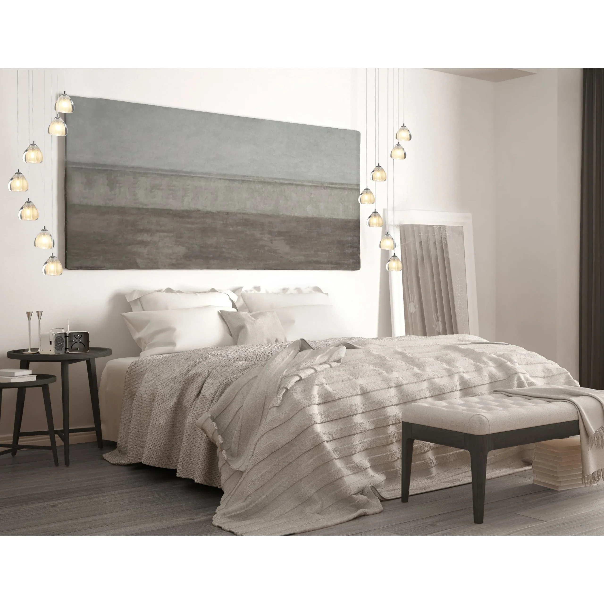 Viz Glass CH-C3T2-7R Cosmopolitan Chandelier Clear Bubble Triangle