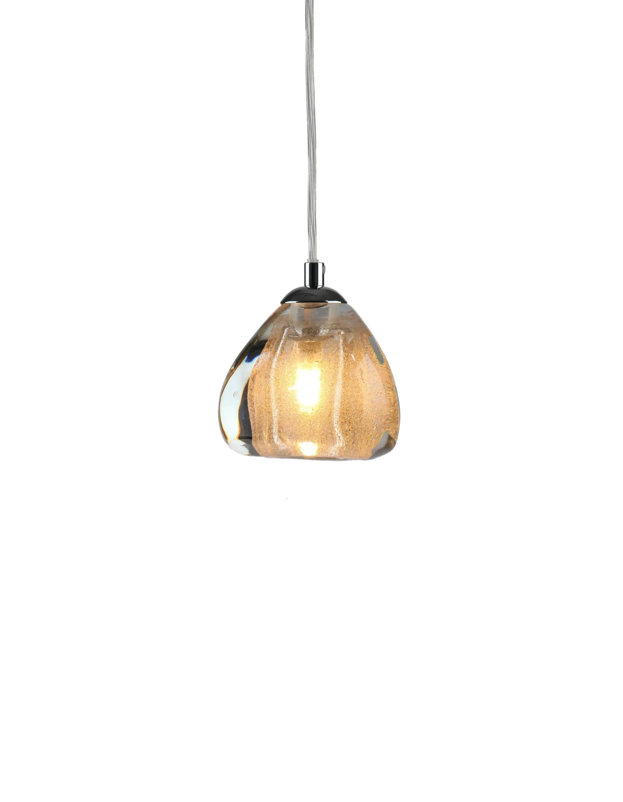 Viz Glass CH-C3T3-1R Cosmopolitan Pendant Seeded Gold Triangle