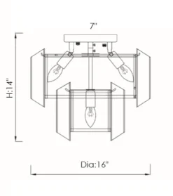 Viz Glass CH-D3-5PN Vela Chandelier