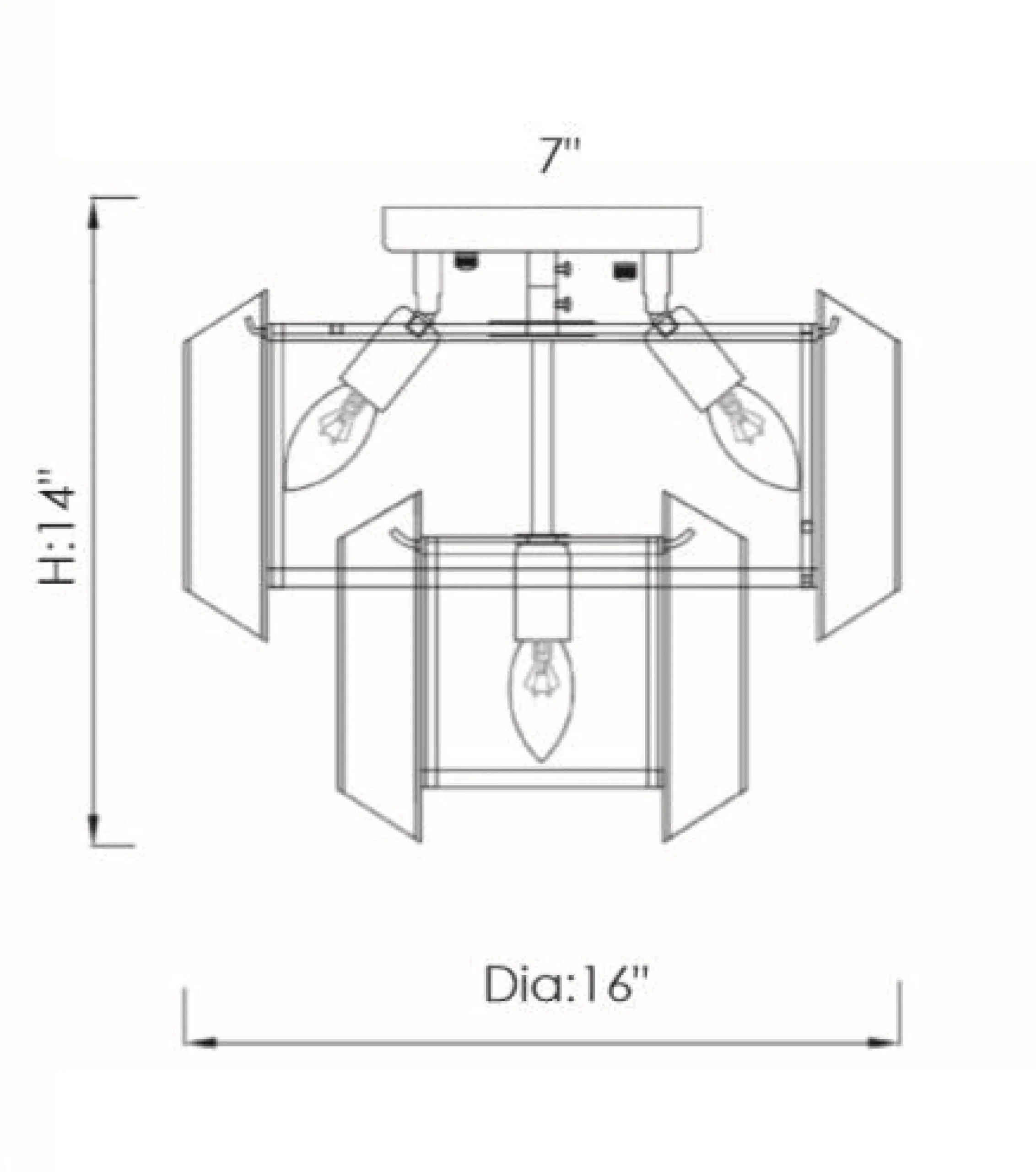 Viz Glass CH-D3-5PN Vela Chandelier
