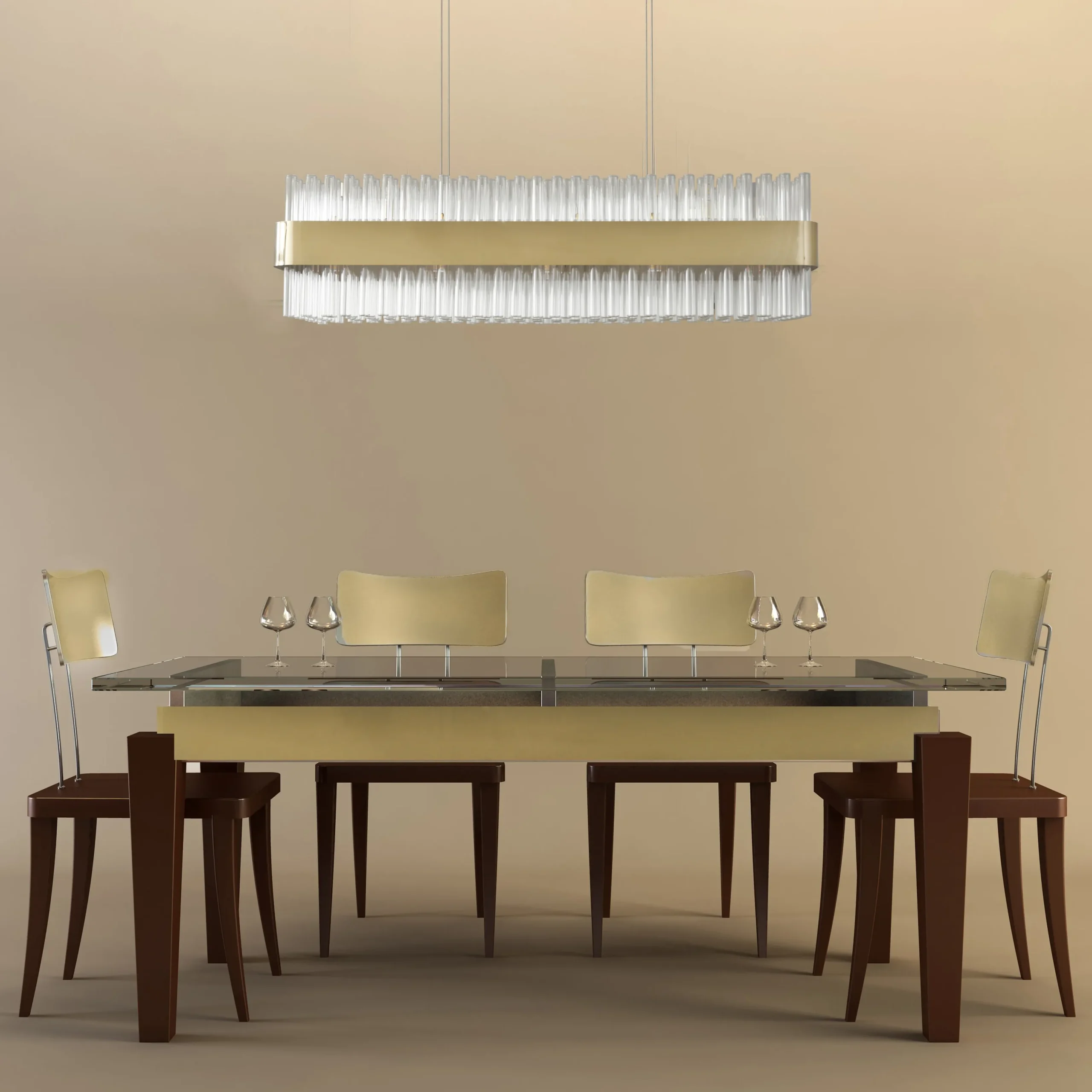 Viz Glass CH-D4-14RG Dorado Chandelier