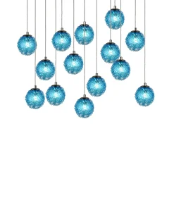 Viz Glass CH-D2SBA-14L Cosmopolitan Chandelier Aqua Snowball