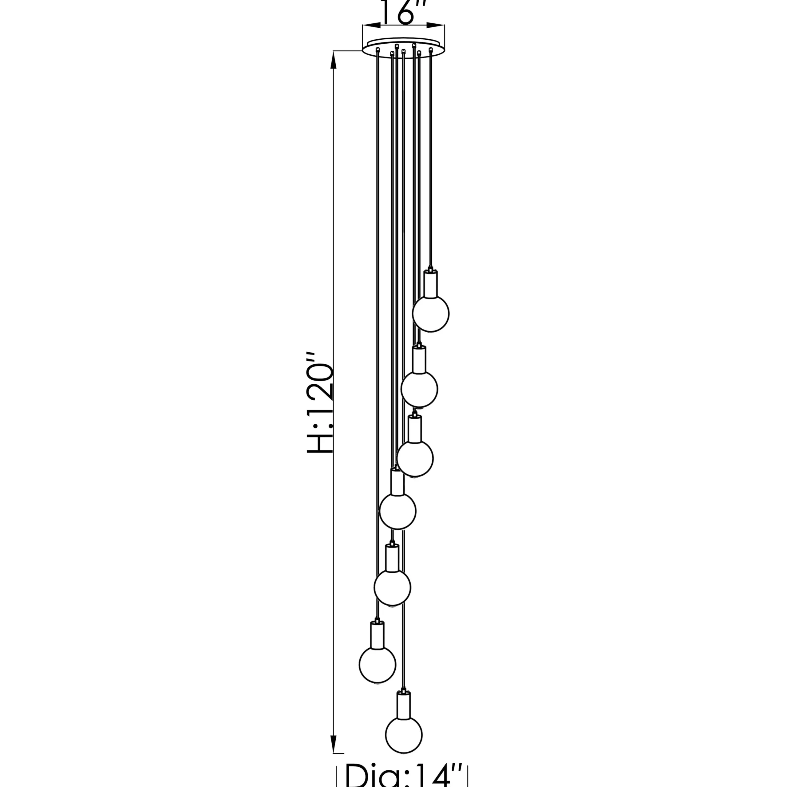 Viz Glass CH-D2SBA-7R Cosmopolitan Chandelier Aqua Snowball