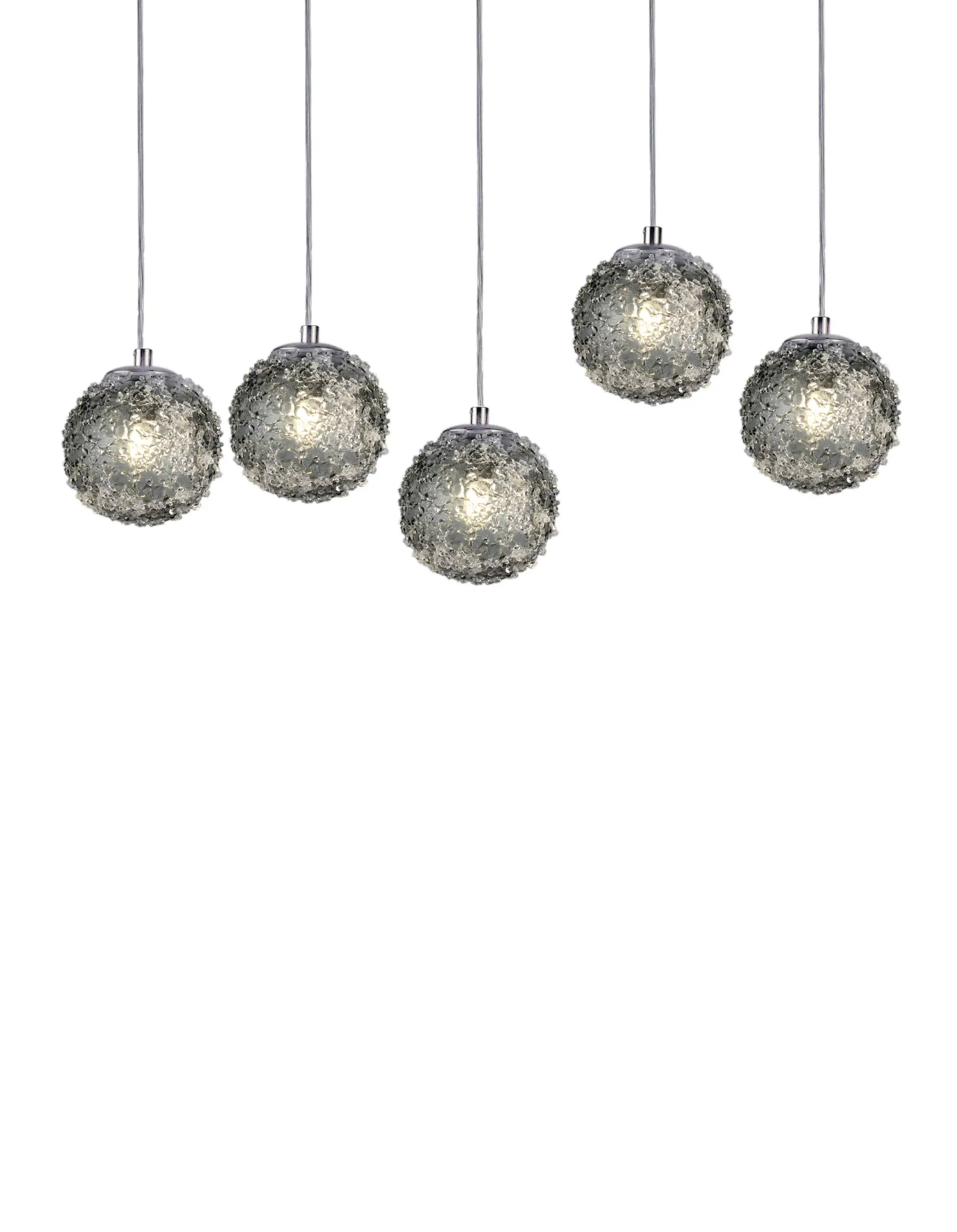 Viz Glass CH-D2SBSM-5L Cosmopolitan Chandelier Smoke Grey Snowball